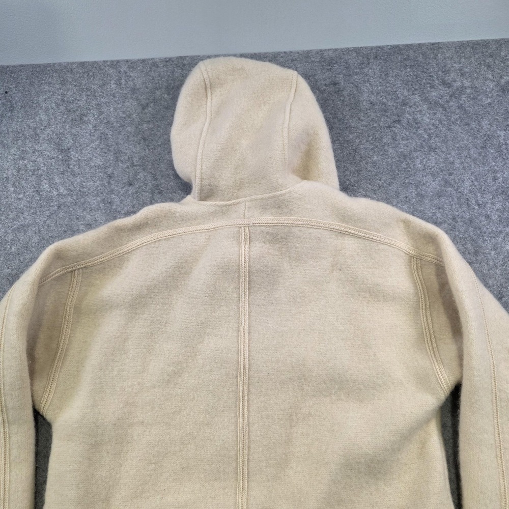 VTG‎ LL Bean Womens Medium Beige 100% Wool Hooded Parka Austria Jacket Sweater - Picture 14 of 16